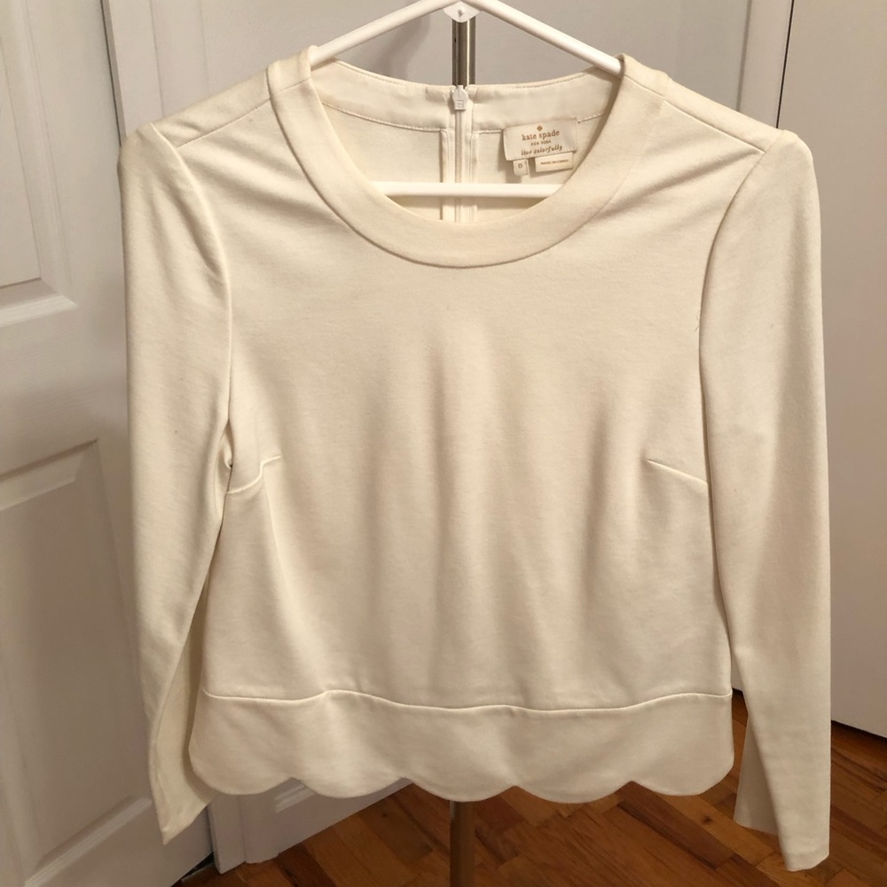 Kate spade scallop cream shirt